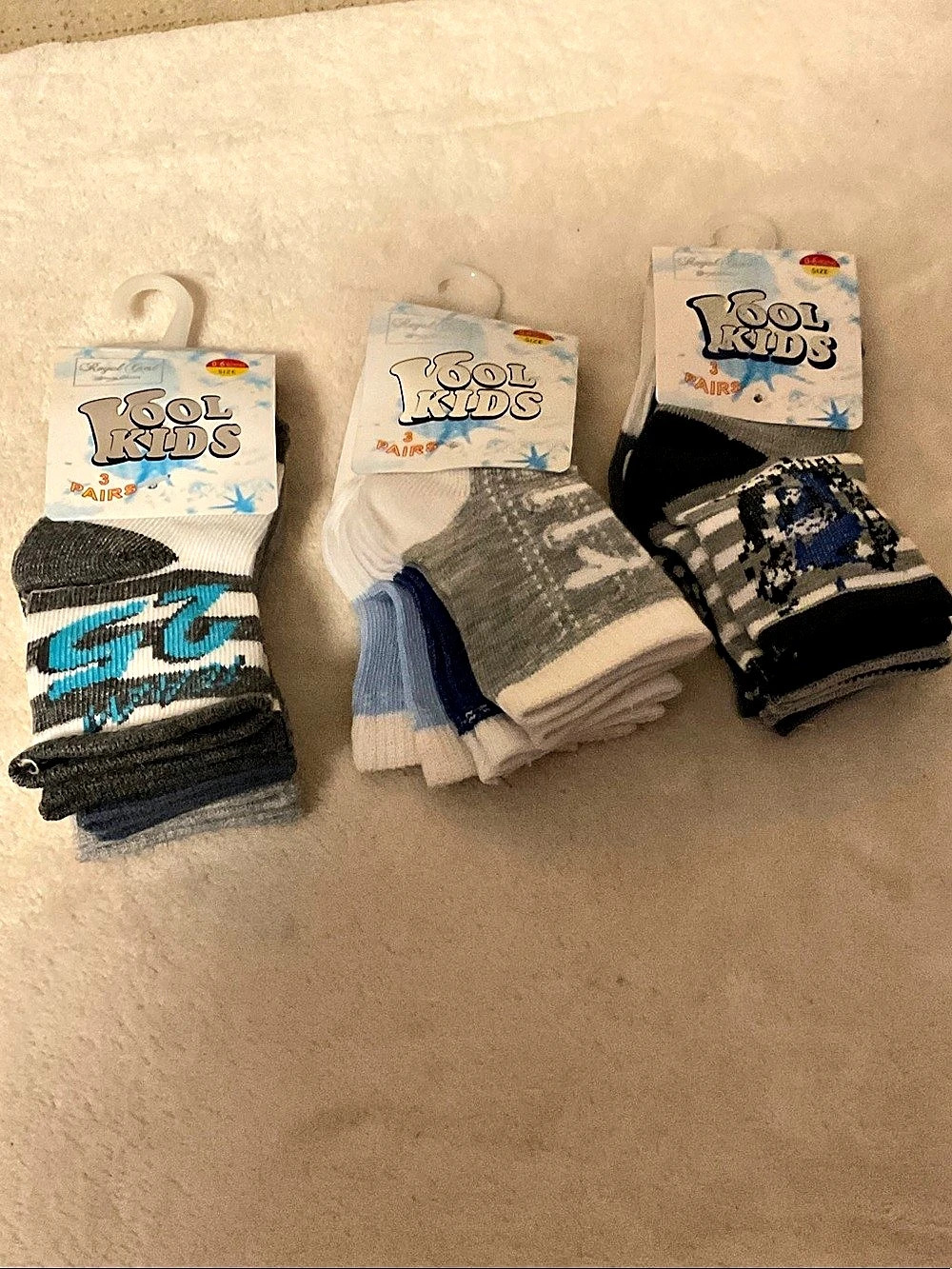 Cool Kids Baby Socks 3-Pack Gray & Black NWT